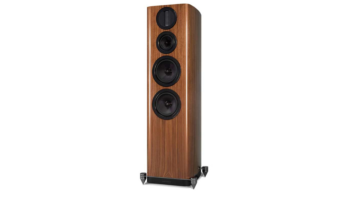 Aura 4 Floorstanding Speakers in walnut