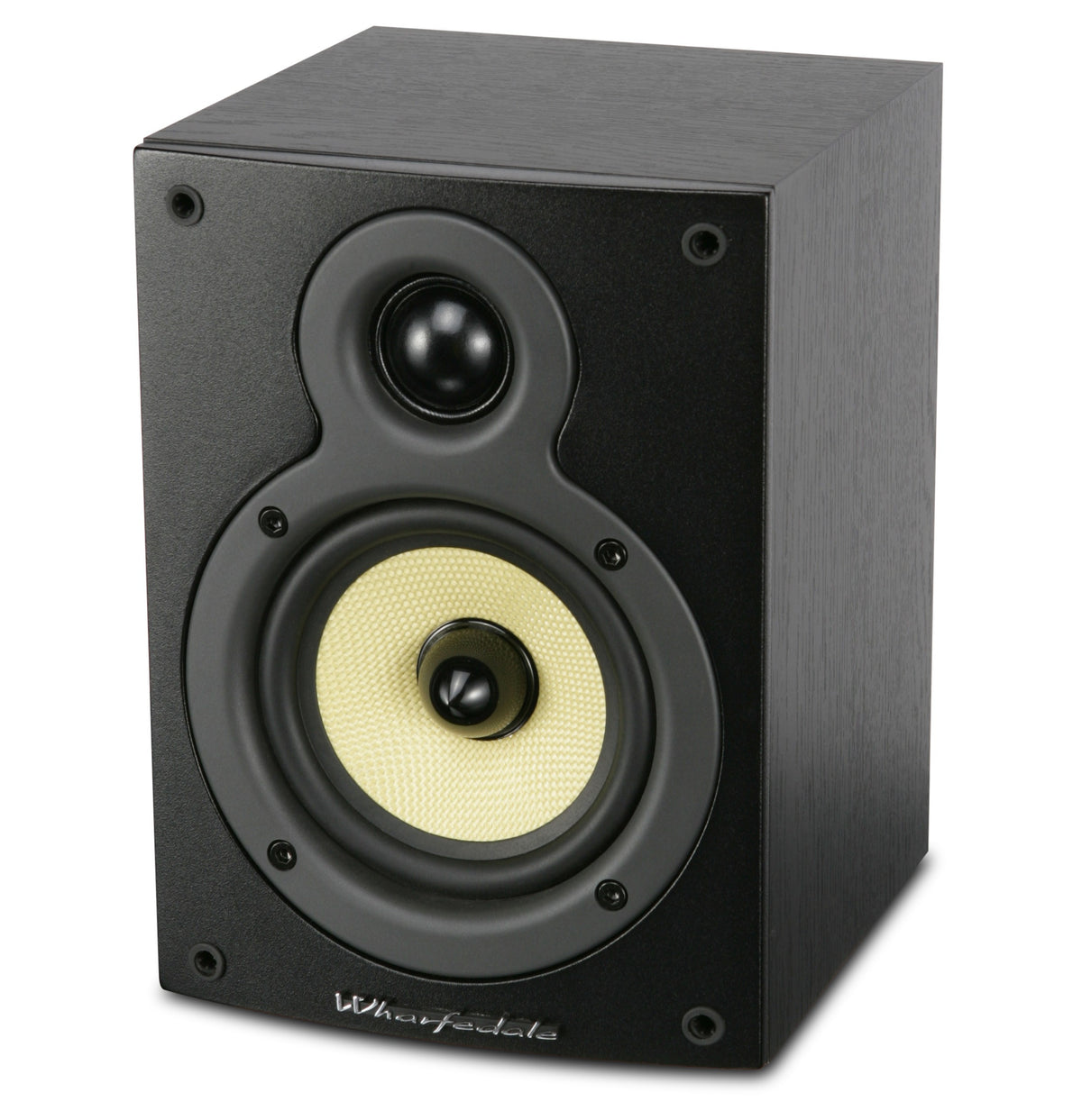 Wharfedale Crystal CR4.1 bookshelf speaker in black, side view