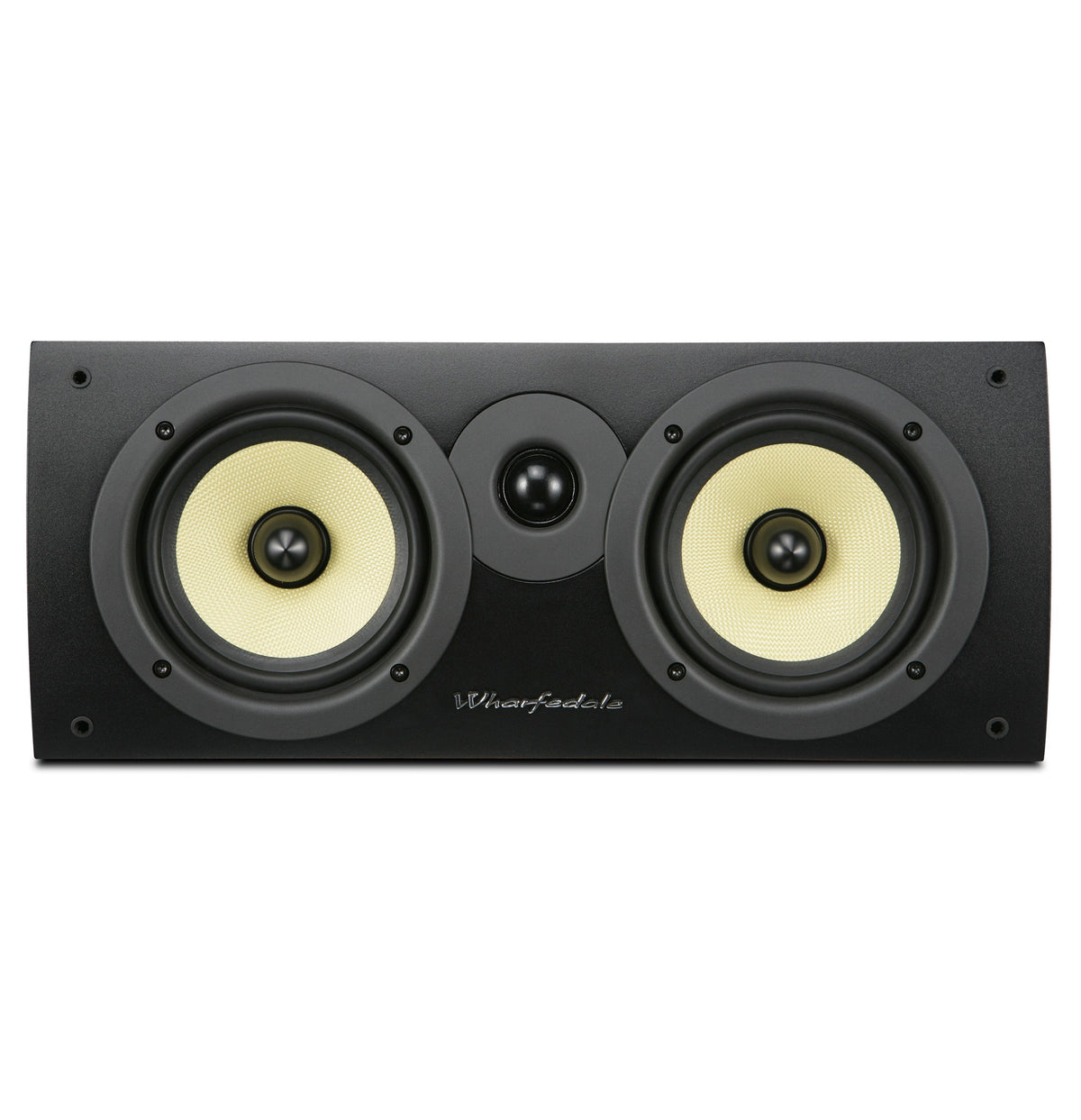 Wharfedale Crystal CR4.C centre speaker in black, front view without grille