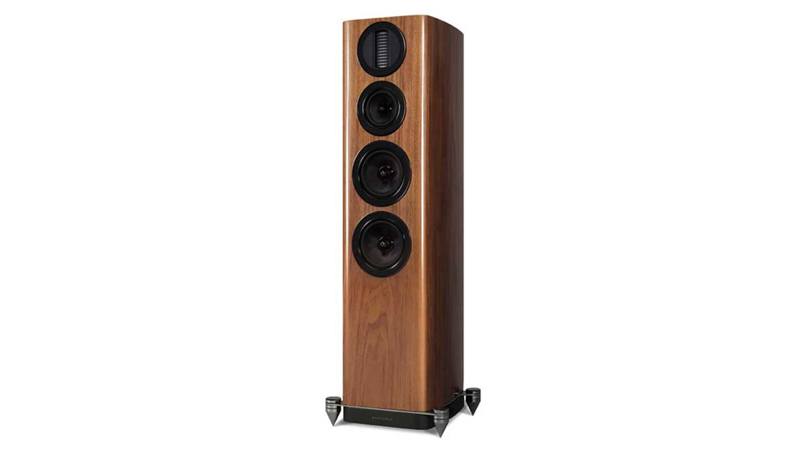 Wharfedale Aura 3 floorstanding speakers in walnut