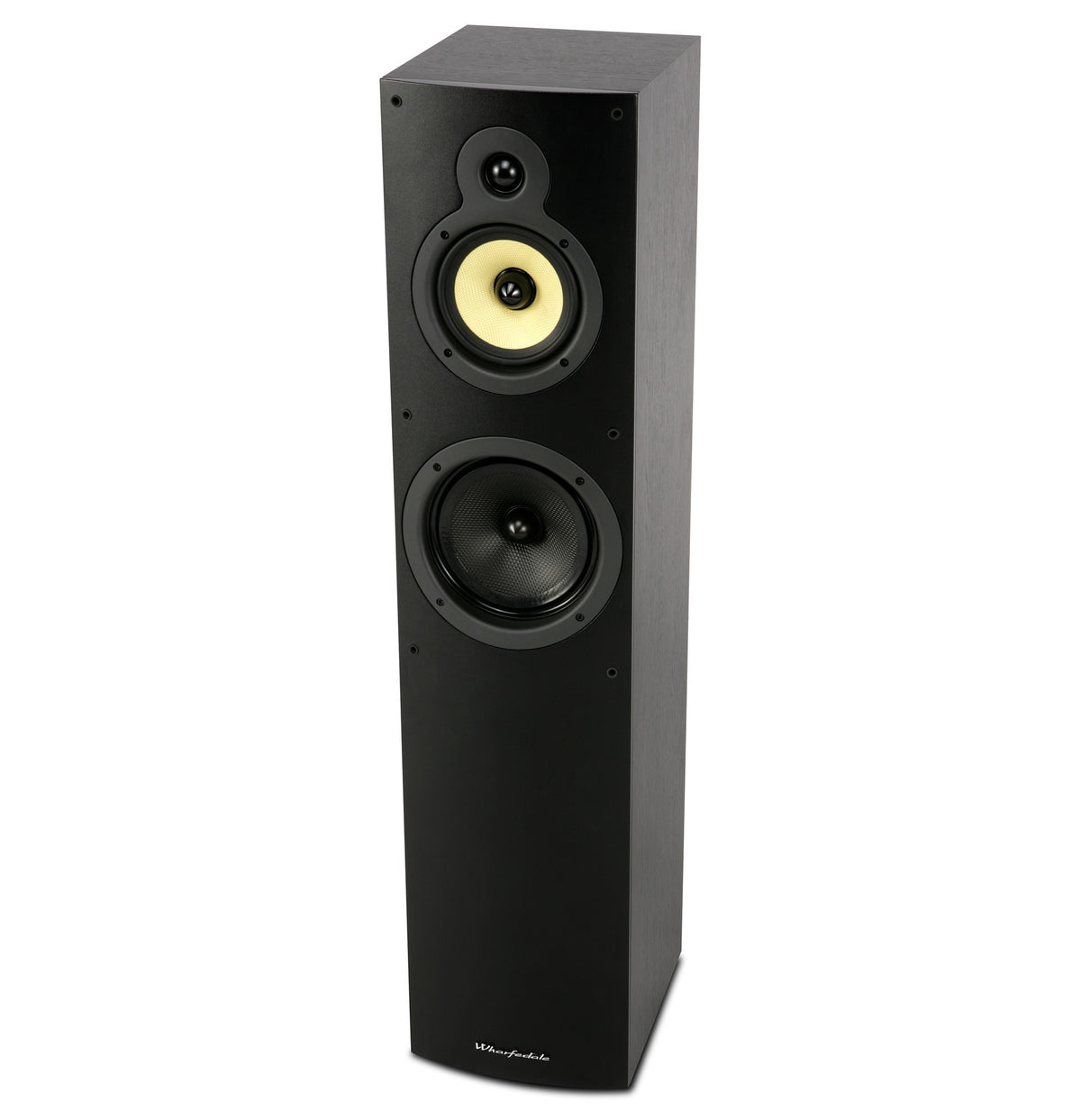 Wharfedale Crystal CR4.3 floorstanding speaker in black, side view
