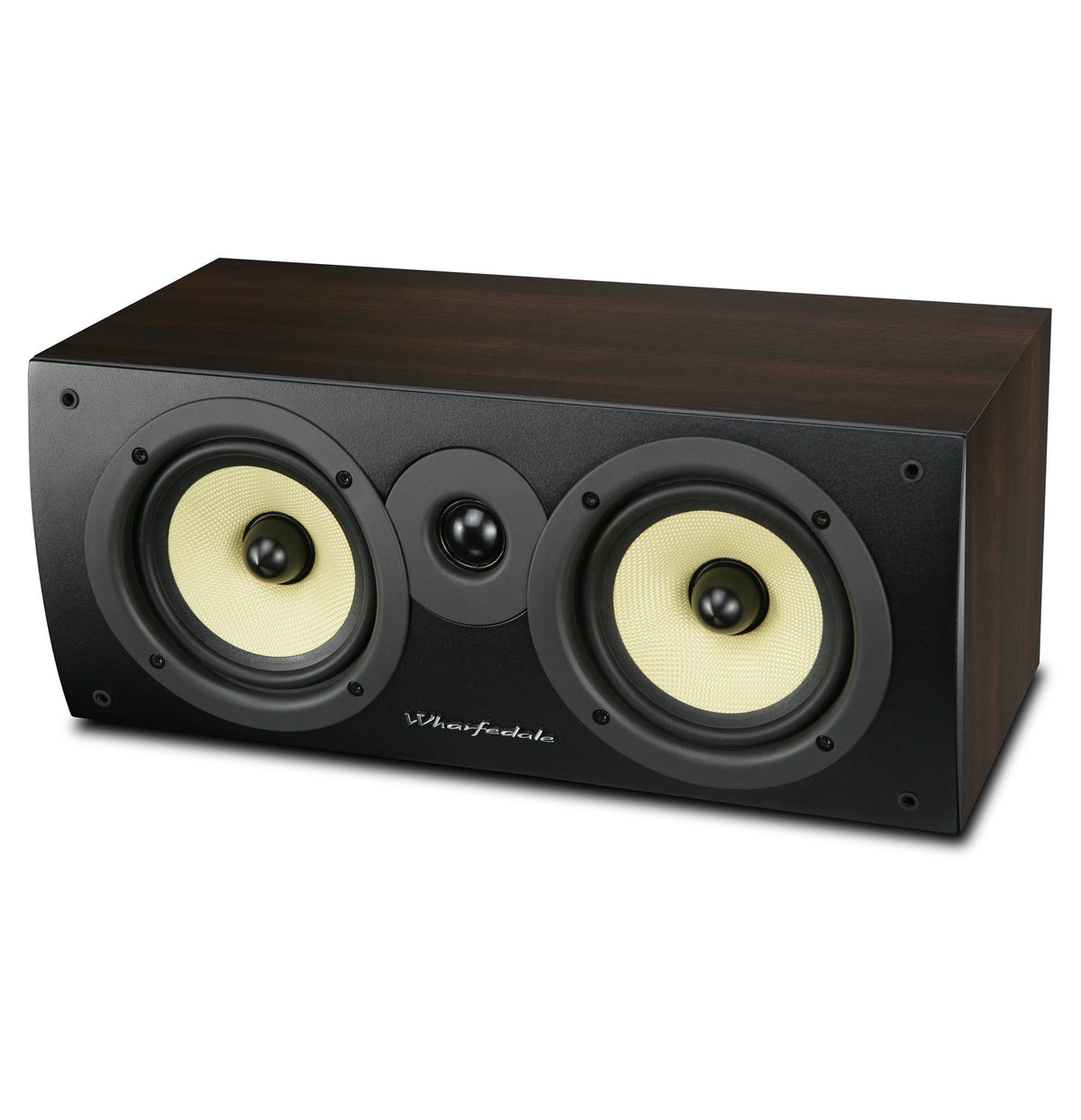 Wharfedale Crystal CR4.C centre speaker in walnut, side view